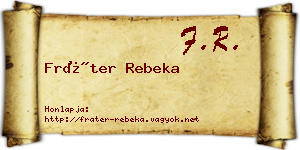 Fráter Rebeka névjegykártya
